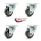Service Caster 3.5 Inch Gray Polyurethane Wheel Swivel Top Plate Caster Set SCC-20S3514-PPUB-TP2-4 - alternate 2